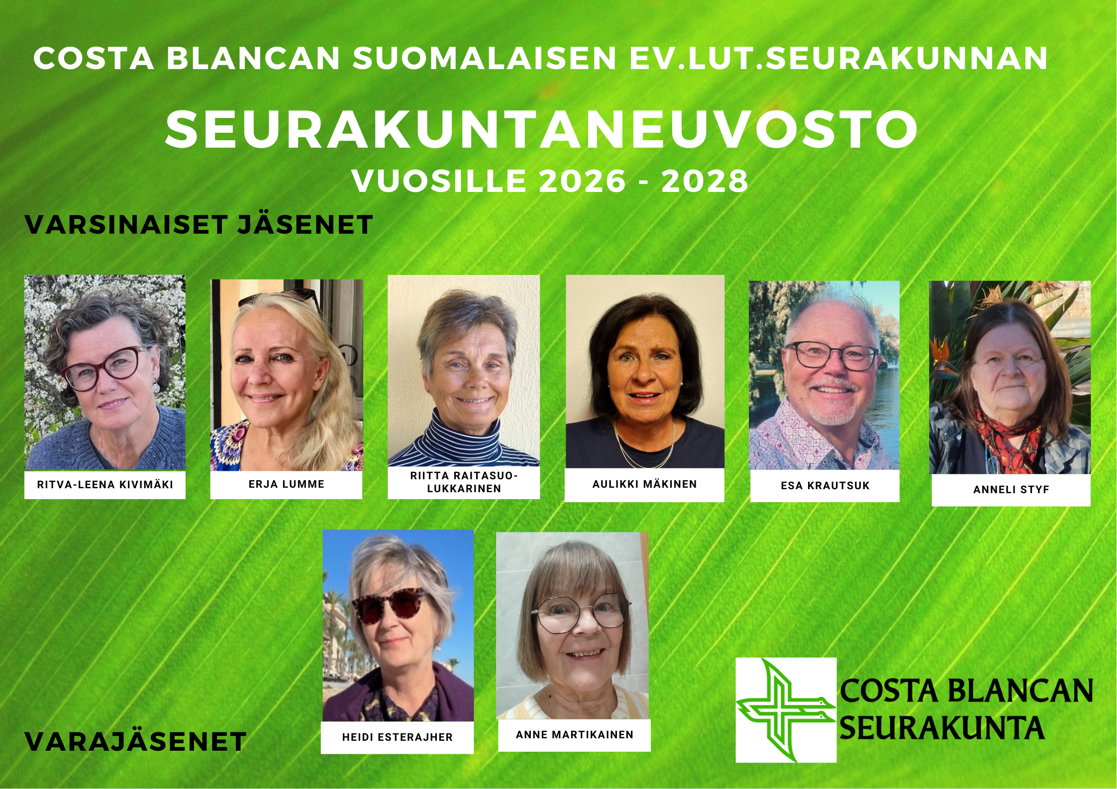 Uuden  vuosille 2026 - 2028 valitun seurakuntaneuvoston kuva.