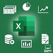 Kuvassa vihreällä pohjalla iso X-kirjain ja erilaisia excel-taulukoiden kuvia.
